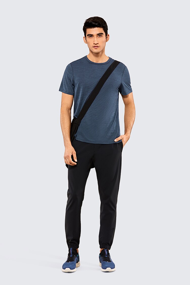 Lightweight Pima cotton workout shirt for men, showcasing its quick-dry fabric and comfortable fit, ideal for athletic activities.