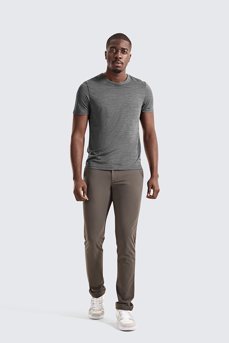 Lightweight Pima cotton workout shirt for men, showcasing its quick-dry fabric and comfortable fit, ideal for athletic activities.