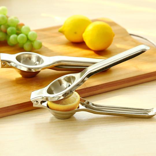 Limona Jumbo Lemon Press made of stainless steel, featuring long handles for easy juicing of lemons and limes.