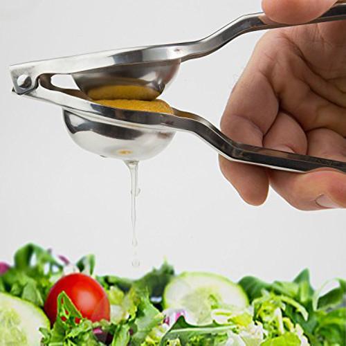 Limona Jumbo Lemon Press made of stainless steel, featuring long handles for easy juicing of lemons and limes.