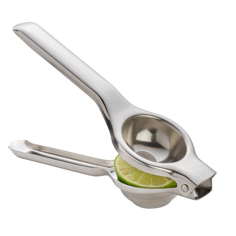 Limona Jumbo Lemon Press made of stainless steel, featuring long handles for easy juicing of lemons and limes.
