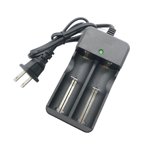 Li-ion Lithium Smart Charger with 2, 4, and 6 slots for 16340, 14500, and 26650 batteries, featuring LED indicators and safety protections.