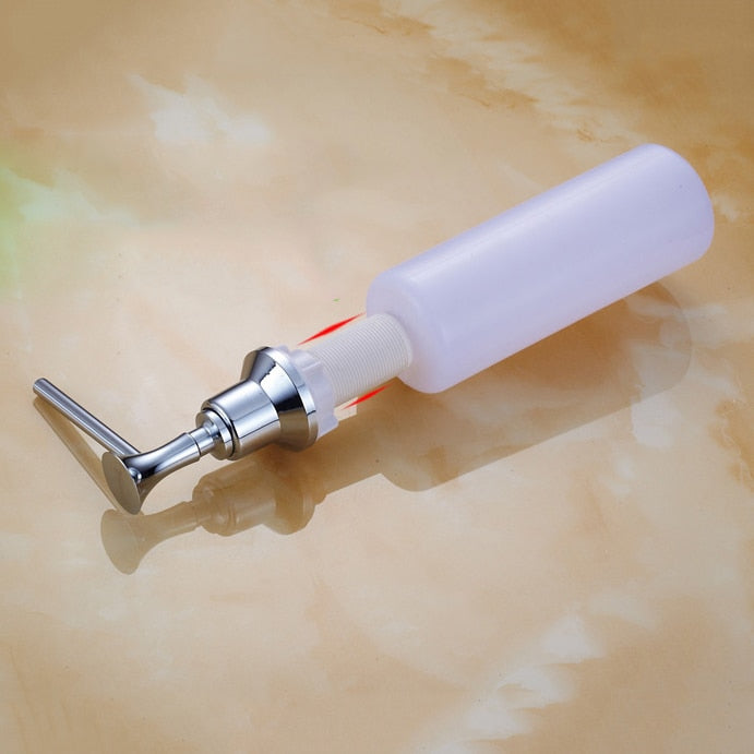 250ML brushed nickel liquid soap dispenser with pump, perfect for kitchen use.