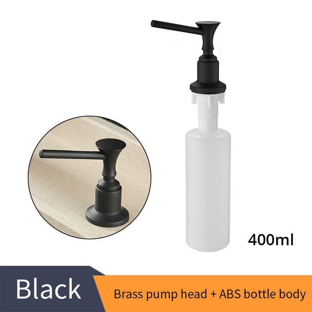250ML brushed nickel liquid soap dispenser with pump, perfect for kitchen use.