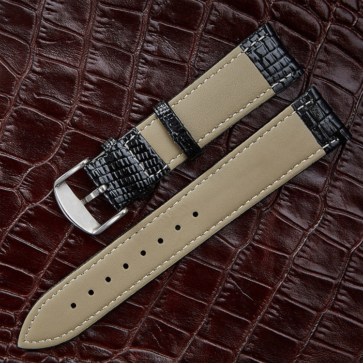 Lizard Texture Leather Strap Watch Band in Coffee color, 24mm size, showcasing its unique texture and quality craftsmanship.