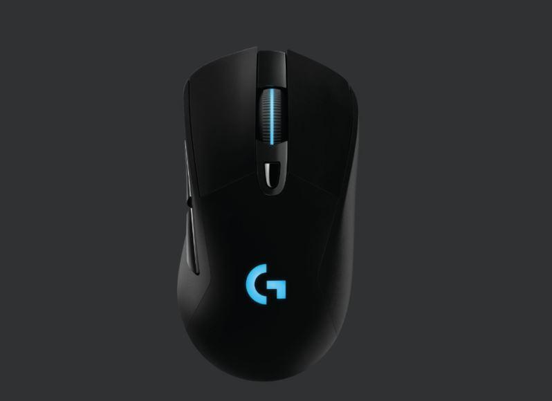 Logitech G703 HERO LIGHTSPEED Wireless Gaming Mouse with RGB lighting and ergonomic design.