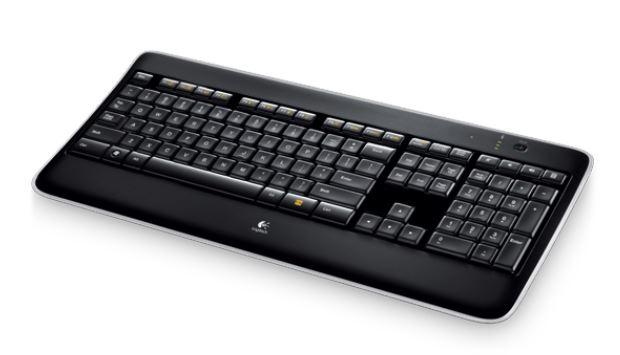 Logitech K800 Wireless Keyboard with adjustable backlighting and sleek aluminum design, showcasing its ergonomic keys and modern aesthetics.
