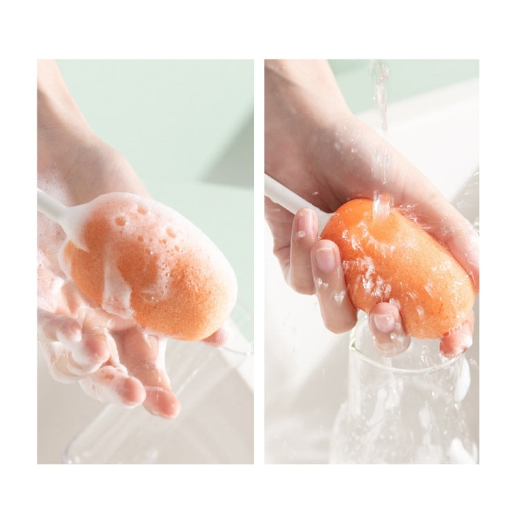 Long Handle Vertical Cup Brush for cleaning baby bottles, featuring a durable sponge head and a stable triangle bracket.