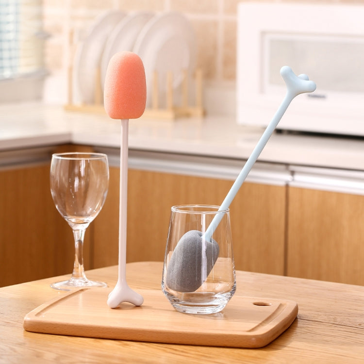 Long Handle Vertical Cup Brush for cleaning baby bottles, featuring a durable sponge head and a stable triangle bracket.