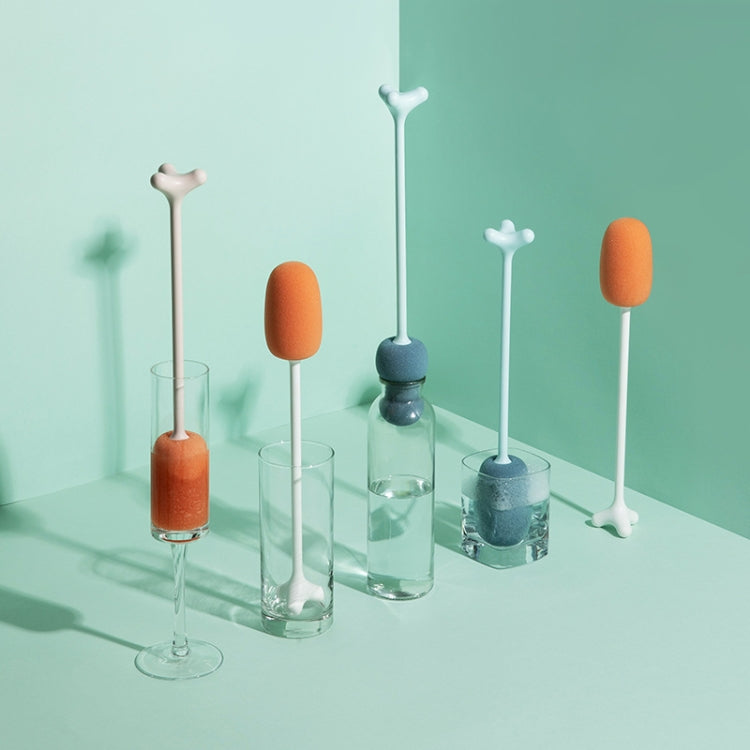 Long Handle Vertical Cup Brush for cleaning baby bottles, featuring a durable sponge head and a stable triangle bracket.