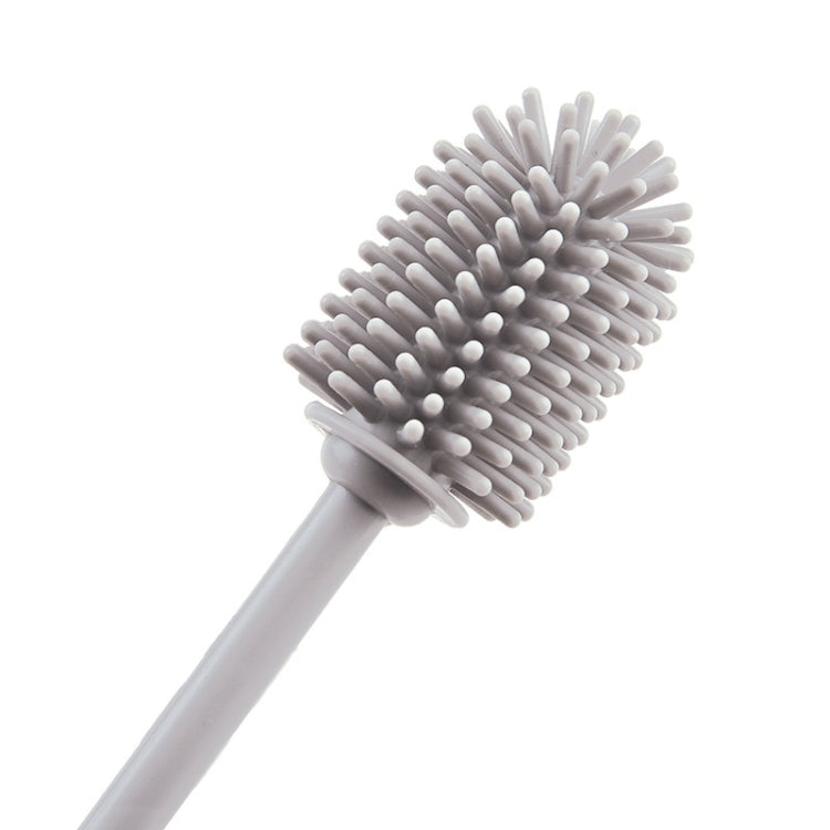 Long Household Silicone Bottle Glass Brush with soft bristles and ergonomic handle, ideal for cleaning bottles and thermoses.