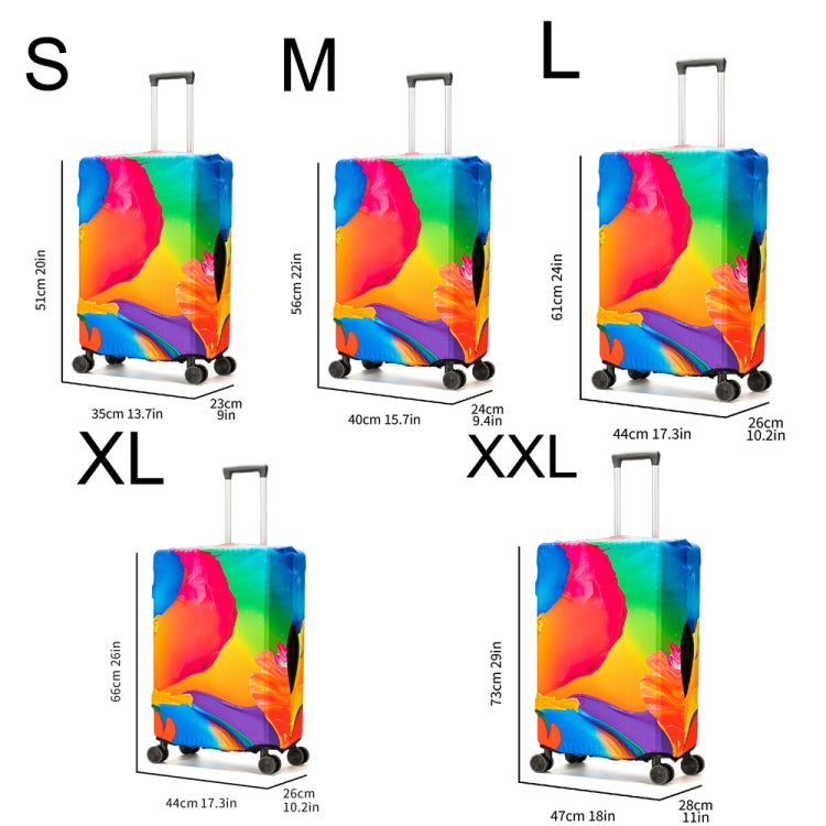 Luggage Protective Cover in vibrant colors, showcasing its stretch fabric and hook and loop fastener design, ideal for travel protection.