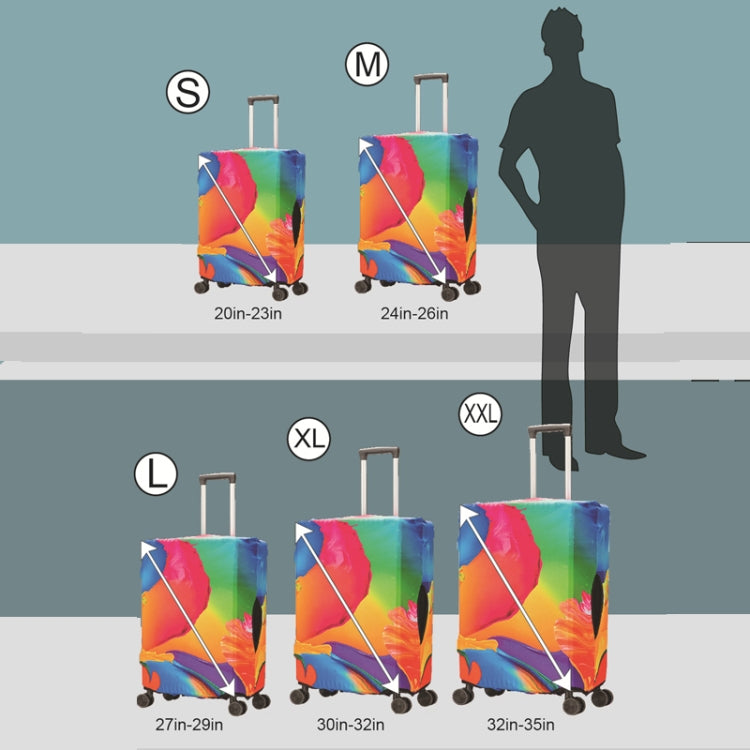 Luggage Protective Cover in vibrant colors, showcasing its stretch fabric and hook and loop fastener design, ideal for travel protection.