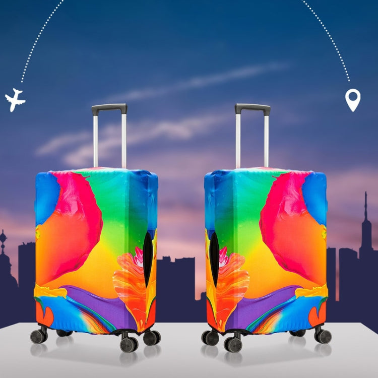 Luggage Protective Cover in vibrant colors, showcasing its stretch fabric and hook and loop fastener design, ideal for travel protection.