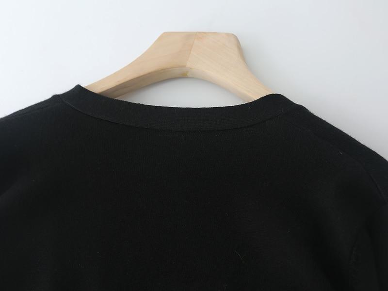 Luxury Brand Designer Autumn Sequin Embroidery Knitted Cardigan featuring a vintage V-neck and long sleeves, adorned with elegant sequins.