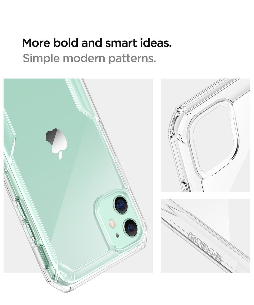 Luxury transparent TPU phone case for iPhone 11, showcasing its sleek design and shockproof features.