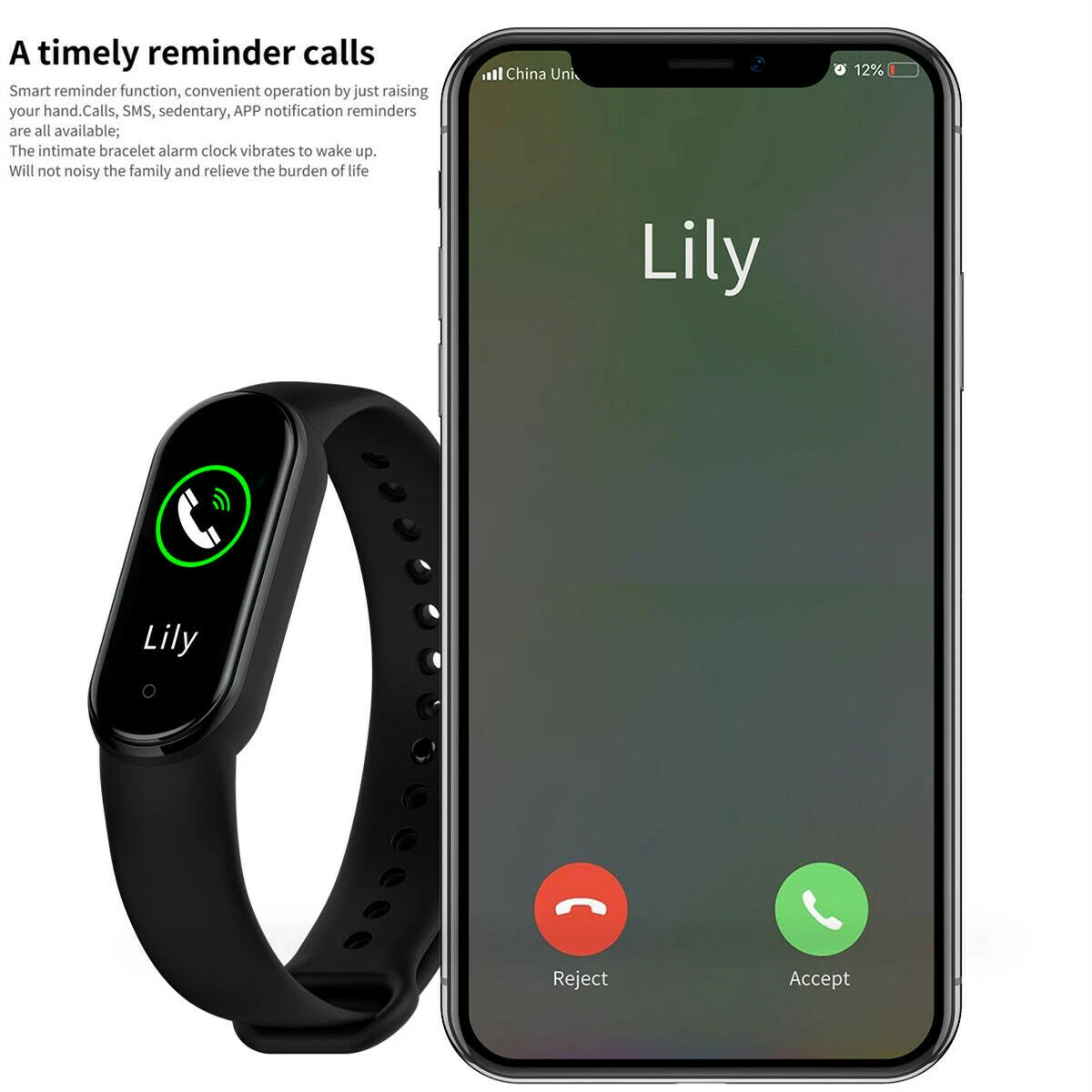 M4 Smart Watch Band Blood Pressure Bracelet with touch screen and fitness tracking features, available in black, blue, and red.