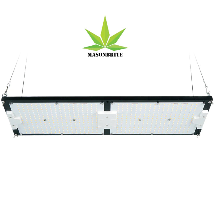 MasonBrite StealthGrow 240W Full Spectrum LED grow light designed for 4x2 grow tents, featuring a waterproof design and Samsung technology.