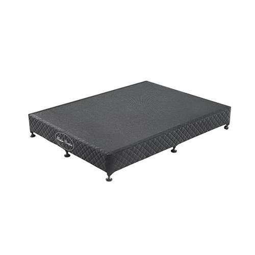 King Size Mattress Base Ensemble in Black with solid wooden slats and removable fabric cover, showcasing a modern design with castors.