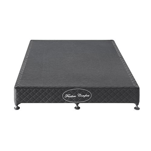 King Size Mattress Base Ensemble in Black with solid wooden slats and removable fabric cover, showcasing a modern design with castors.