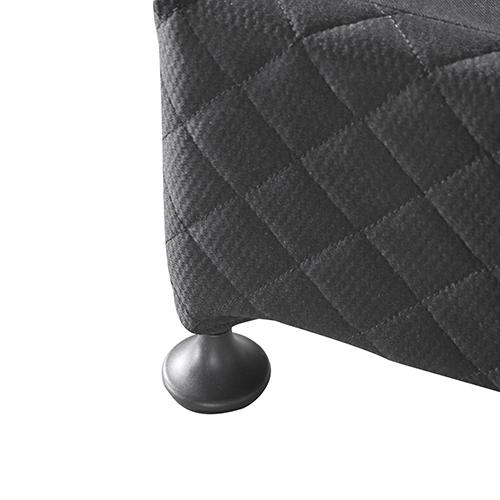 King Size Mattress Base Ensemble in Black with solid wooden slats and removable fabric cover, showcasing a modern design with castors.