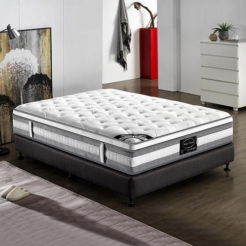 King Size Euro Top Pocket Spring Mattress with luxurious knitted fabric and plush foam layers, showcasing its elegant design and comfort features.