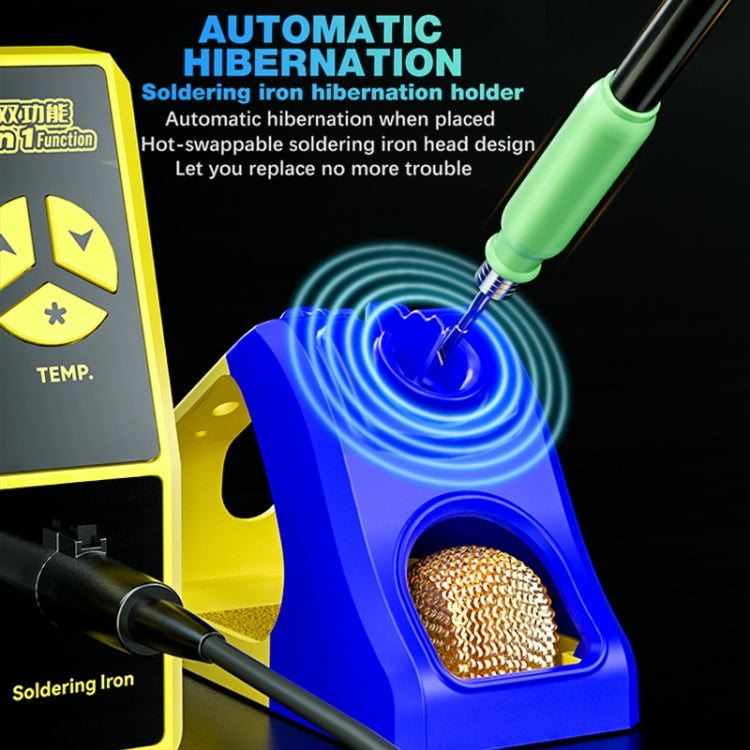 Mechanic 861DS 2 in 1 Dual Function Hot Air Gun and Electric Soldering Station with color display and ergonomic design.