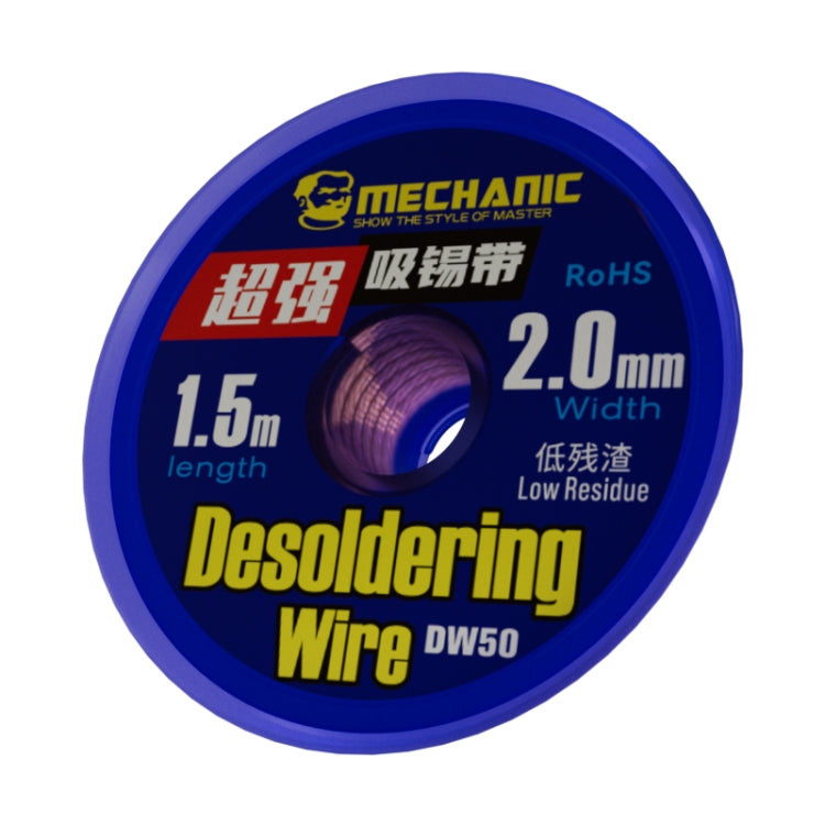 Mechanic DW50 1.5m Super Strong Tin Absorption Strip in copper, designed for solder removal.