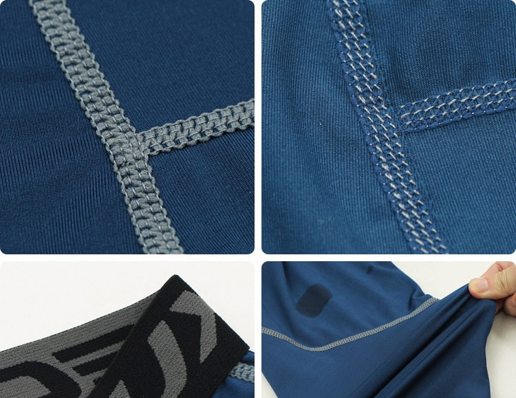 ARSUXEO Men's 3/4 Sports Compression Tights in solid black, showcasing the sleek design and high-quality fabric suitable for running and gym workouts.