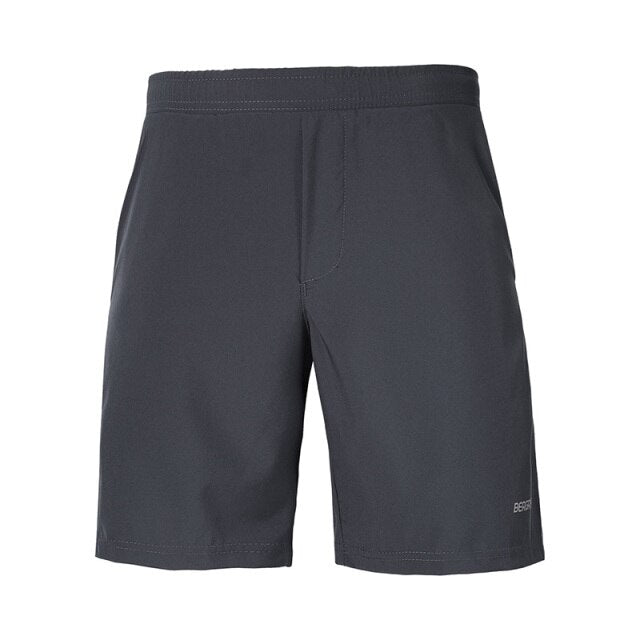 Men's 7 Inch Running Shorts in blue, gray, and black, featuring a 2-in-1 design and a pocket for essentials.