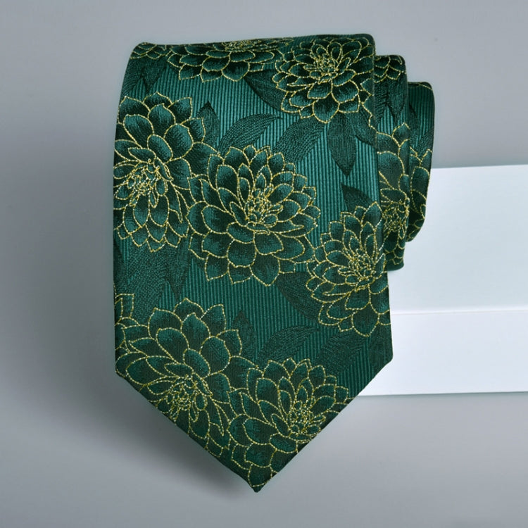 Men's formal casual business floral tie made of polyester silk, featuring intricate jacquard patterns in various colors.