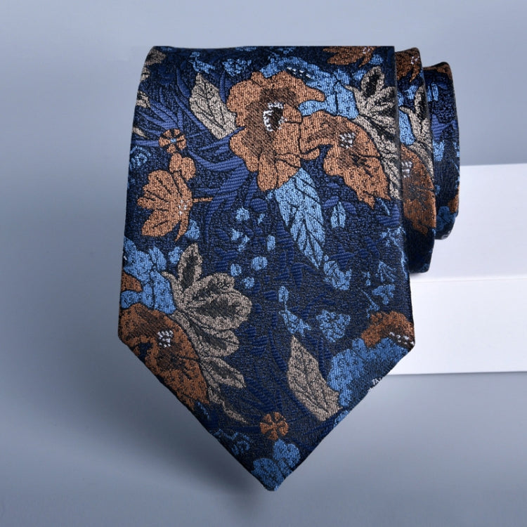 Men's formal casual business floral tie made of polyester silk, featuring intricate jacquard patterns in various colors.