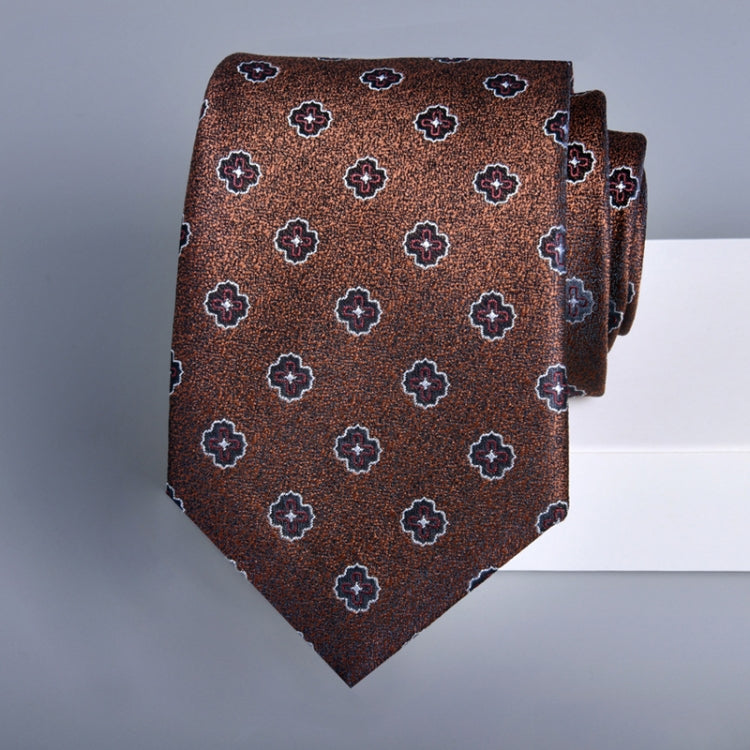 Men's formal casual business floral tie made of polyester silk, featuring jacquard design, available in multiple colors.
