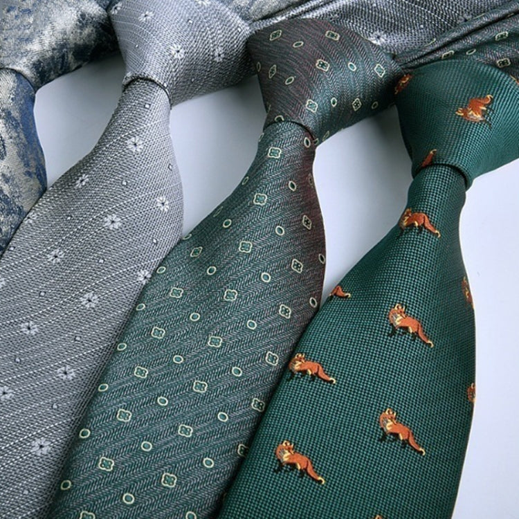 Men's formal floral tie made of polyester silk, featuring intricate jacquard patterns, ideal for business and casual occasions.