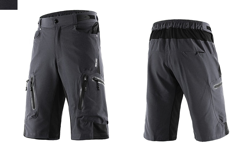 Men's outdoor sports cycling shorts designed for MTB and downhill biking, featuring water-resistant fabric and reflective elements for safety.