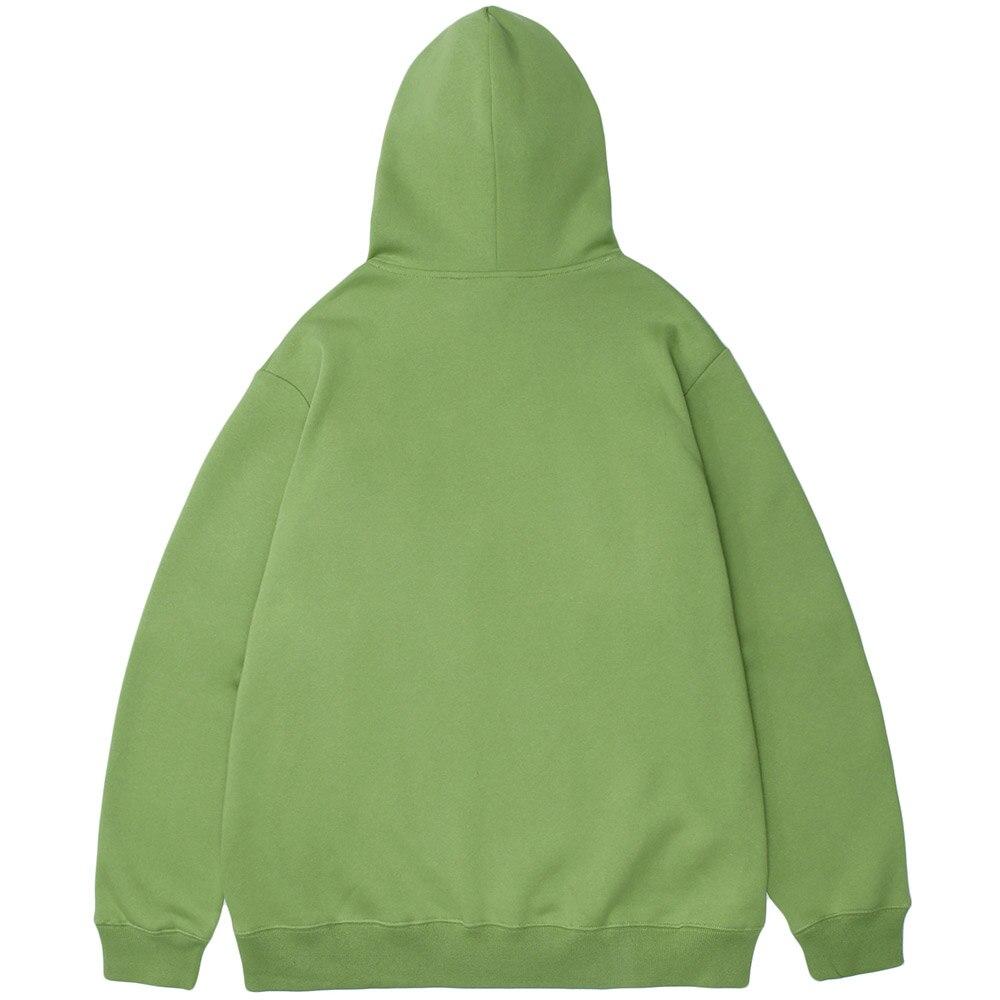 Men's purple hair girl anime print pullover, featuring a cozy plus velvet material and hooded design, perfect for autumn and winter wear.