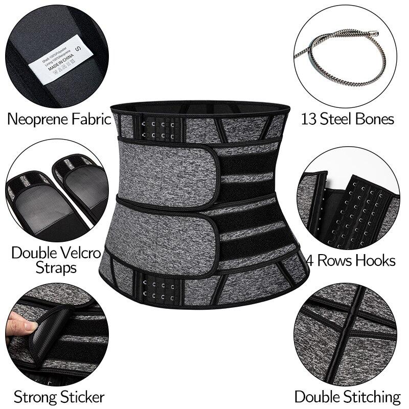 Men's waist trainer corset made of neoprene, designed for fitness and weight loss, featuring adjustable straps for a comfortable fit.