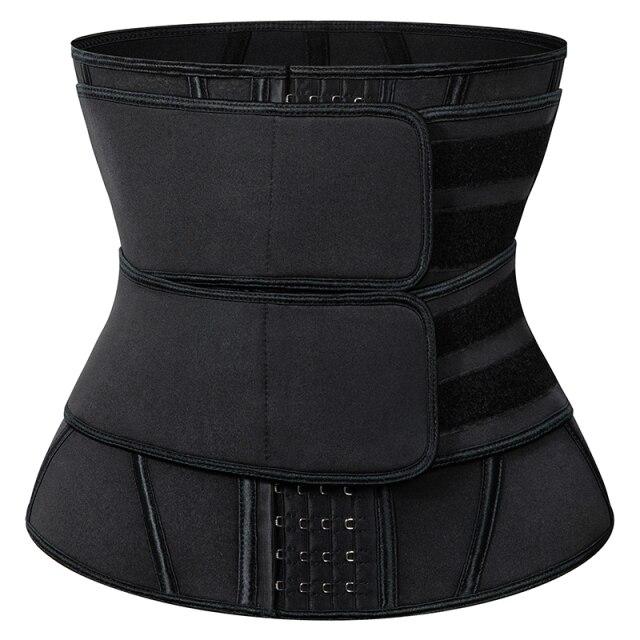 Men's waist trainer corset made of neoprene, designed for fitness and weight loss, featuring adjustable straps for a comfortable fit.