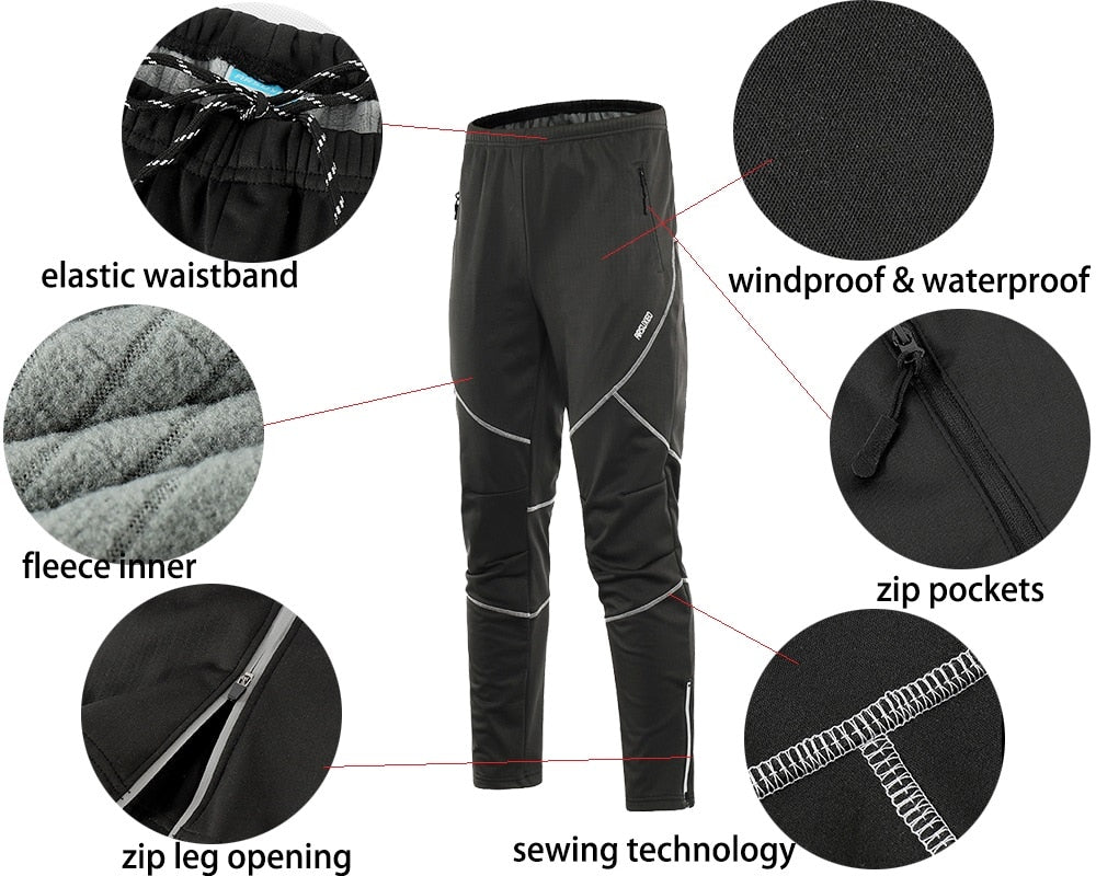 Men's winter cycling jacket set featuring windproof and waterproof materials, designed for thermal comfort and outdoor sports.