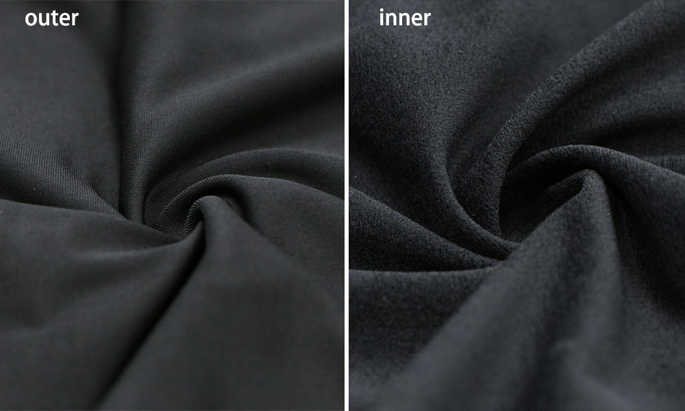 Men's winter thermal fleece running tights in black, designed for warmth and comfort during outdoor workouts.