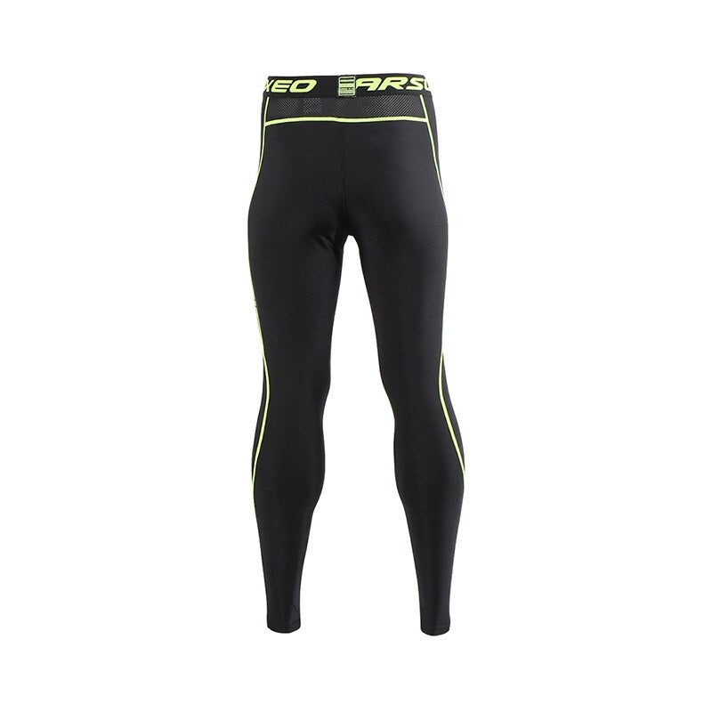 Men's winter thermal fleece running tights in black, designed for warmth and comfort during outdoor workouts.