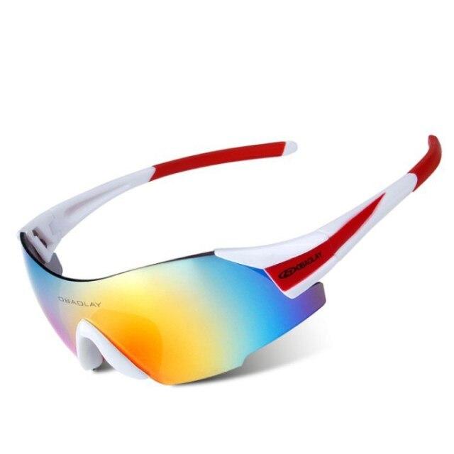Men and women cycling sunglasses with UV protection, lightweight design, and anti-glare lenses, suitable for outdoor sports.