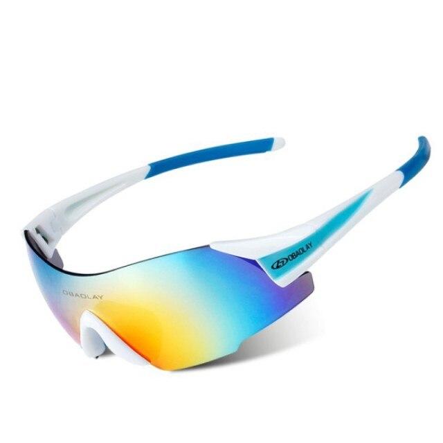 Men and women cycling sunglasses with UV protection, lightweight design, and anti-glare lenses, suitable for outdoor sports.