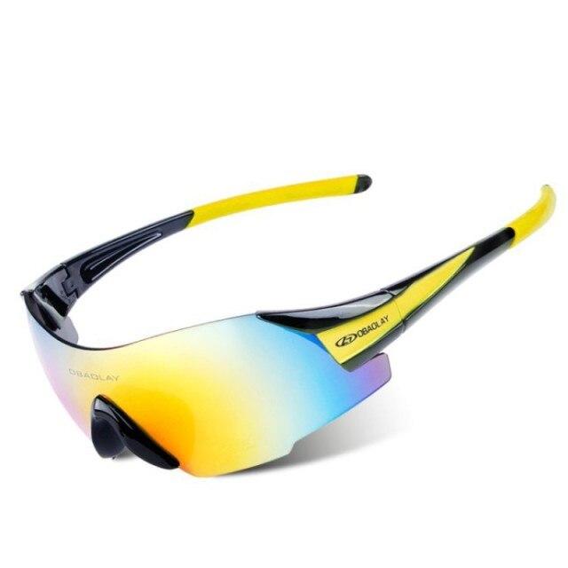 Men and women cycling sunglasses with UV protection, lightweight design, and anti-glare lenses, suitable for outdoor sports.
