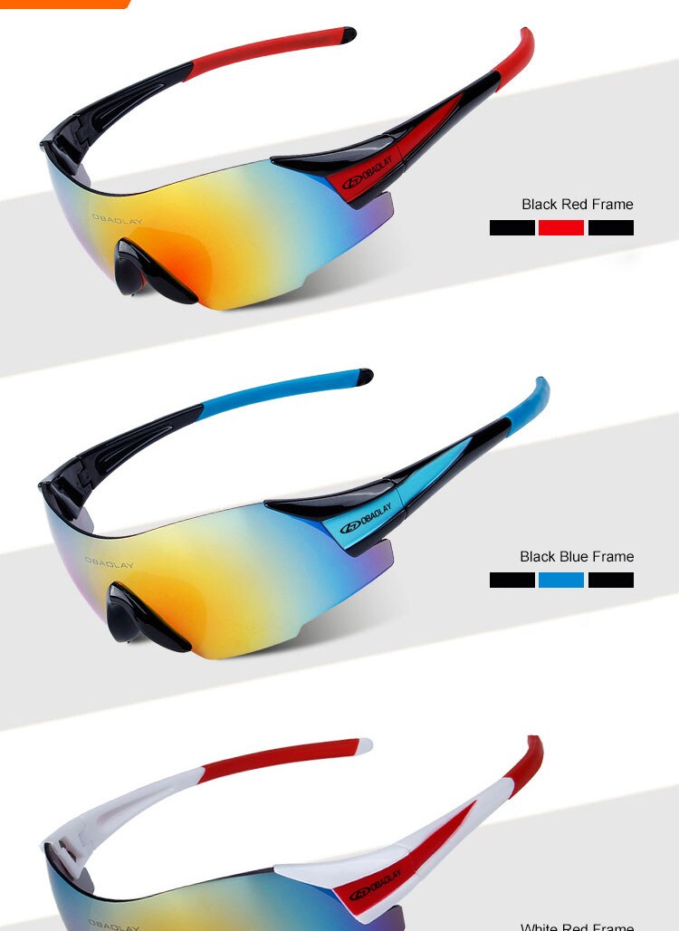 Men and women cycling sunglasses with UV protection, lightweight design, and anti-glare lenses, suitable for outdoor sports.