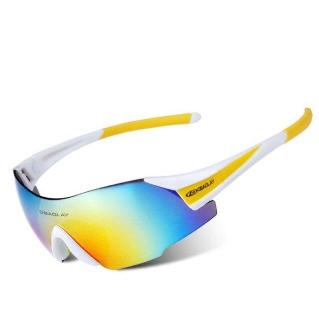 Men and women cycling sunglasses with UV protection, lightweight design, and anti-glare lenses, suitable for outdoor sports.