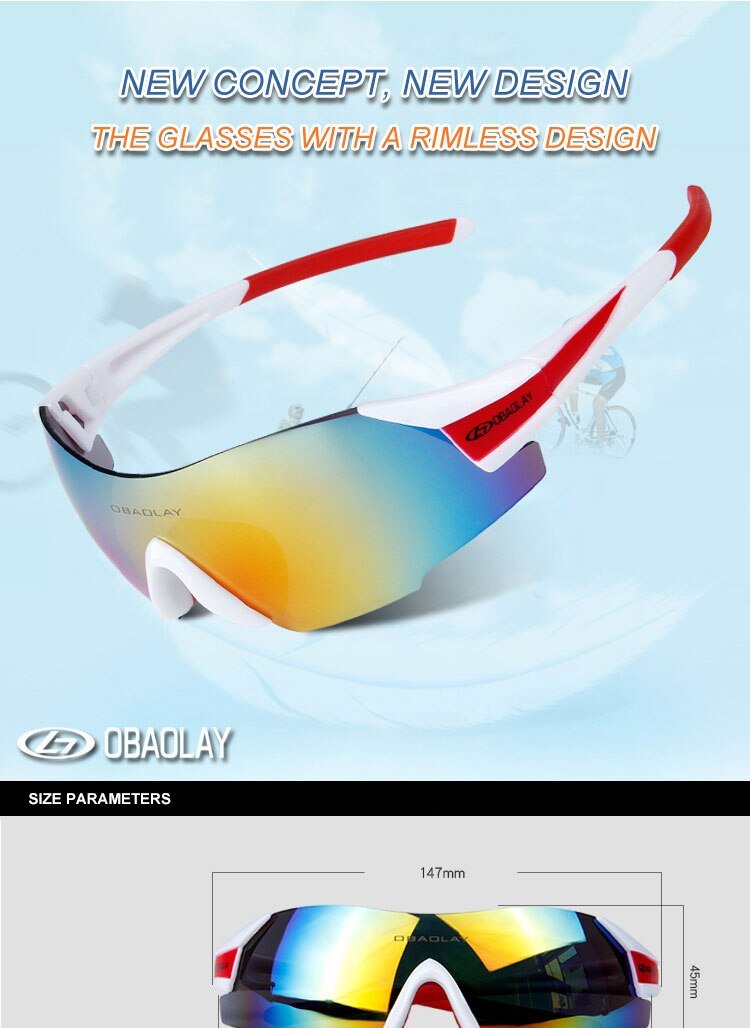Men and women cycling sunglasses with UV protection, lightweight design, and anti-glare lenses, suitable for outdoor sports.