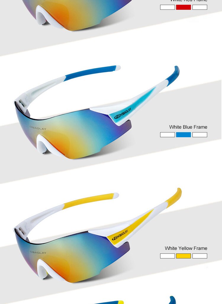 Men and women cycling sunglasses with UV protection, lightweight design, and anti-glare lenses, suitable for outdoor sports.