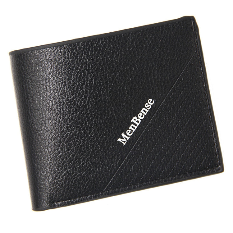 MenBense Men Wallet in PU leather, featuring a large capacity, multiple card slots, and a zipper compartment for coins.