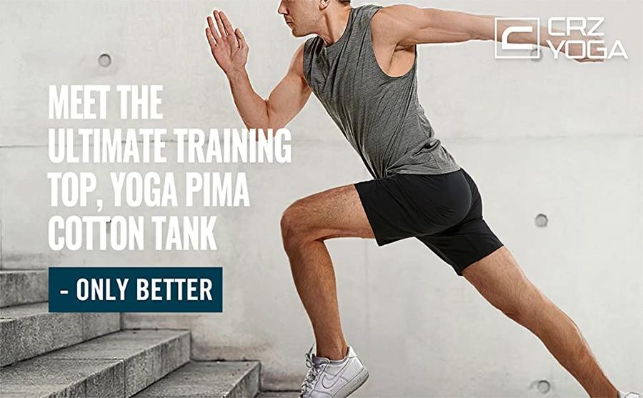 Men's lightweight Pima cotton workout tank top in a plain design, showcasing its sleeveless style and moisture-wicking fabric.